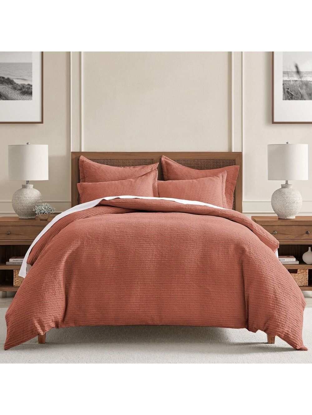 #12 Levtex Home Cloud Waffle Duvet Cover Set -King/ Cal King Adobe